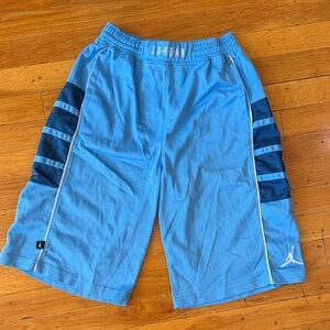 Jordan Men's Light Blue and Navy Athletic Shorts